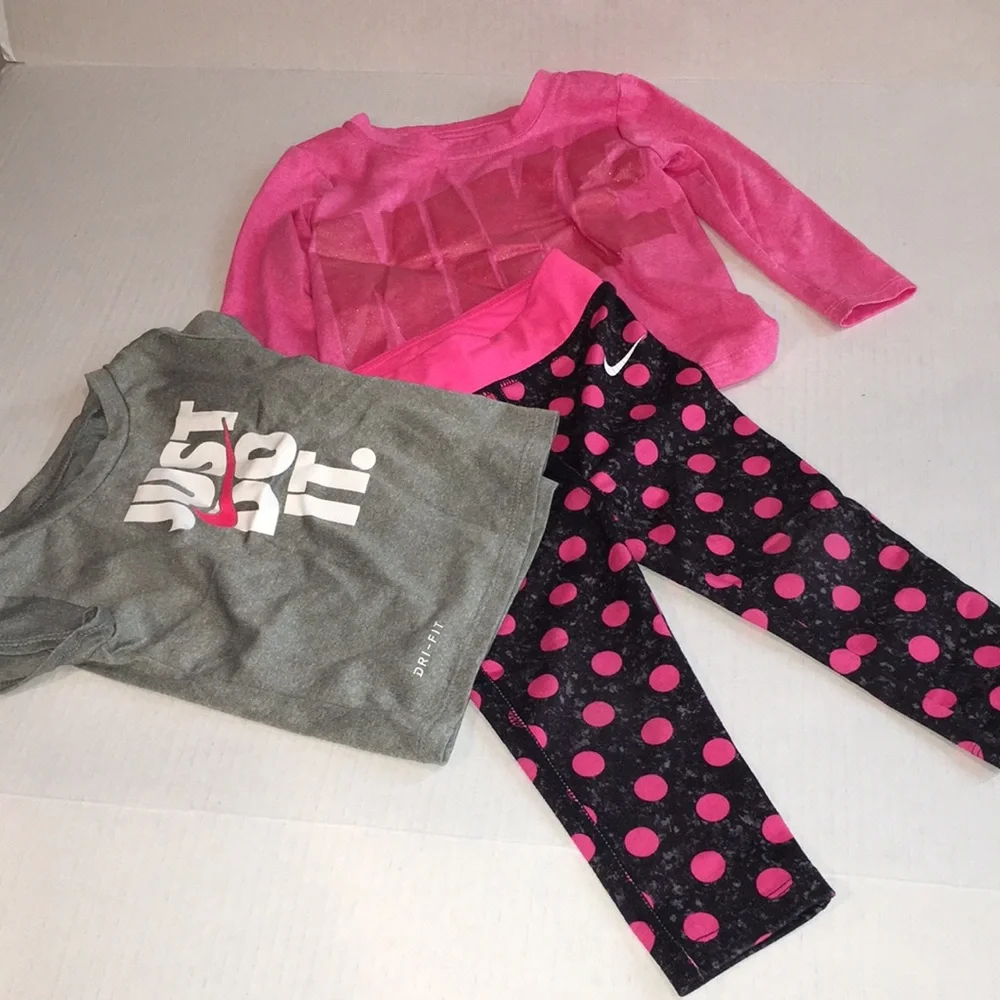 Nike Dri Fit Baby Girl Clothes Matching Set | Tee Shire, Long Sleeve Top Legging